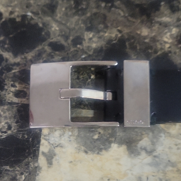 Gucci Accessories - Gucci Vintage Black Leather Belt with Silver Accents, 36"